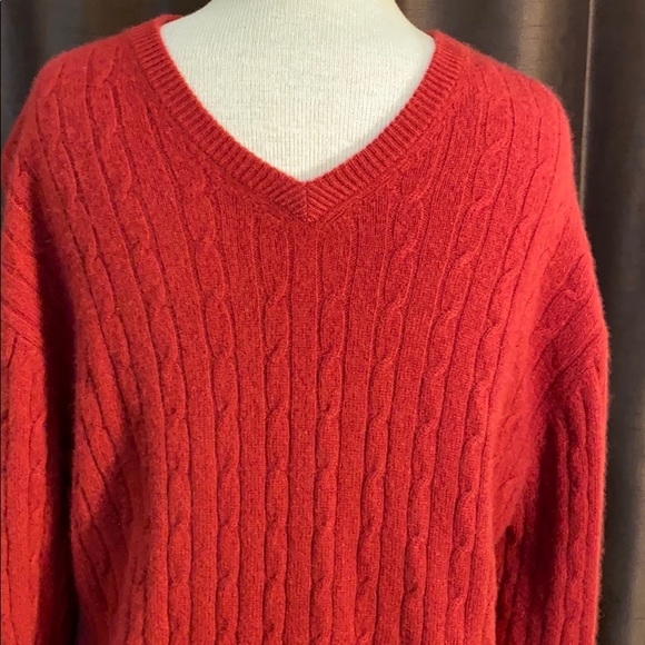 Allen Scully Other - Allen Scully 100% Cashmere dark red v neck sweater